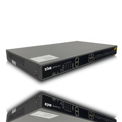 CE 10G SFP + Olt Gpon 8 พอร์ตอุปกรณ์ 4GE Uplink Cassette Optical Line Terminal OP1608