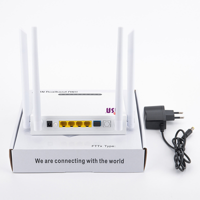 CE SC APC UPC X Pon Onu 4GE 802.11B / G / N / AC 1200M เราเตอร์ไร้สาย
